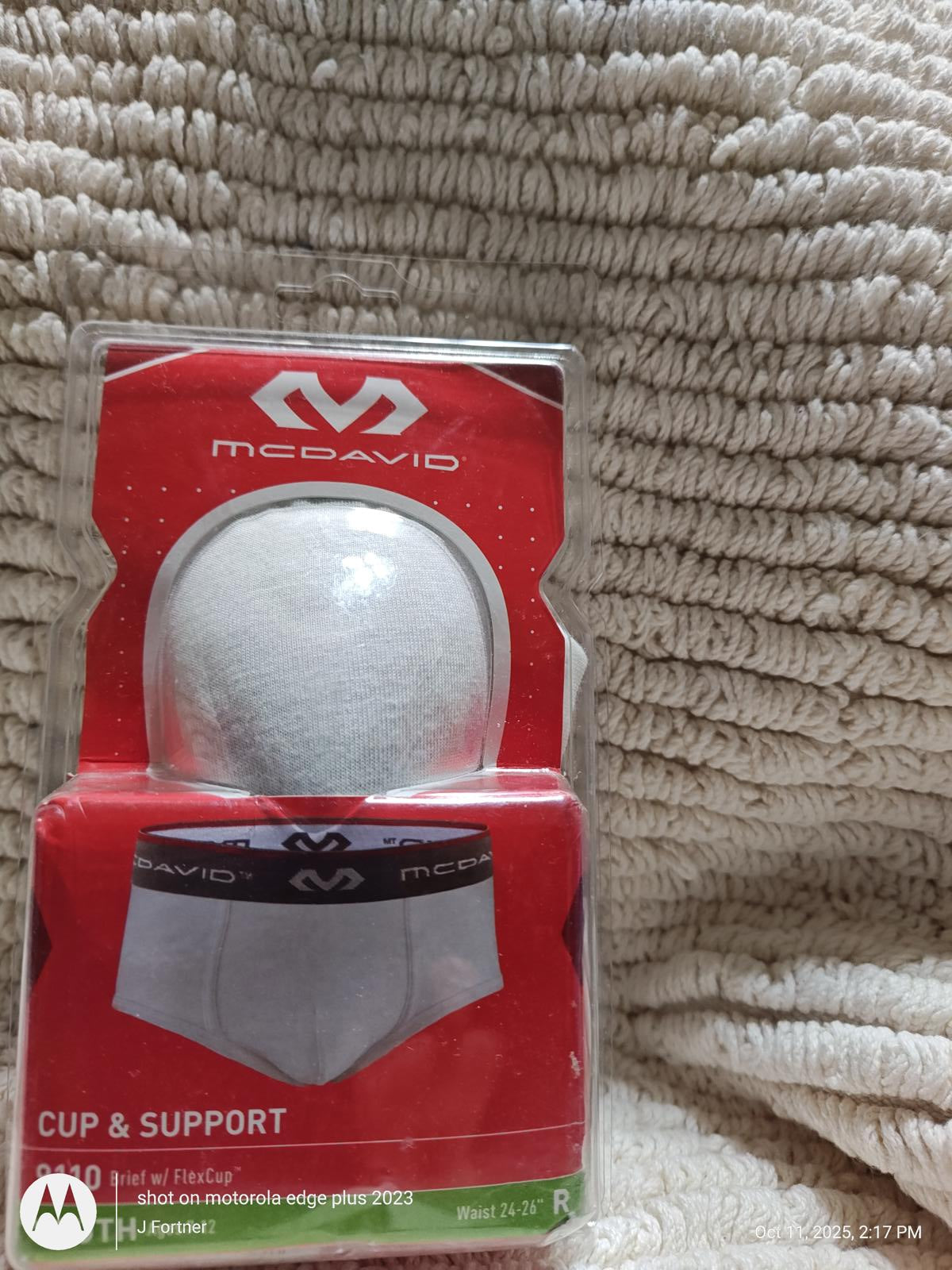 McDavid cup and support featuring a protective design in a clear packaging.