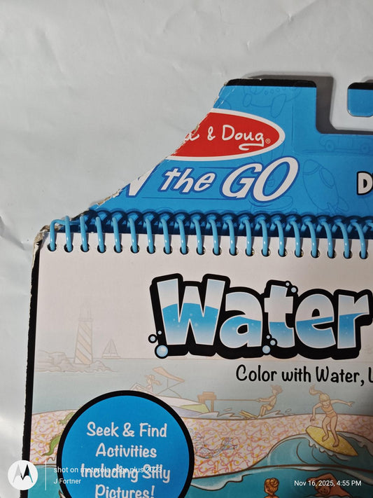 Melissa & Doug Water Wow! activity book featuring colorful pages and spiral binding.