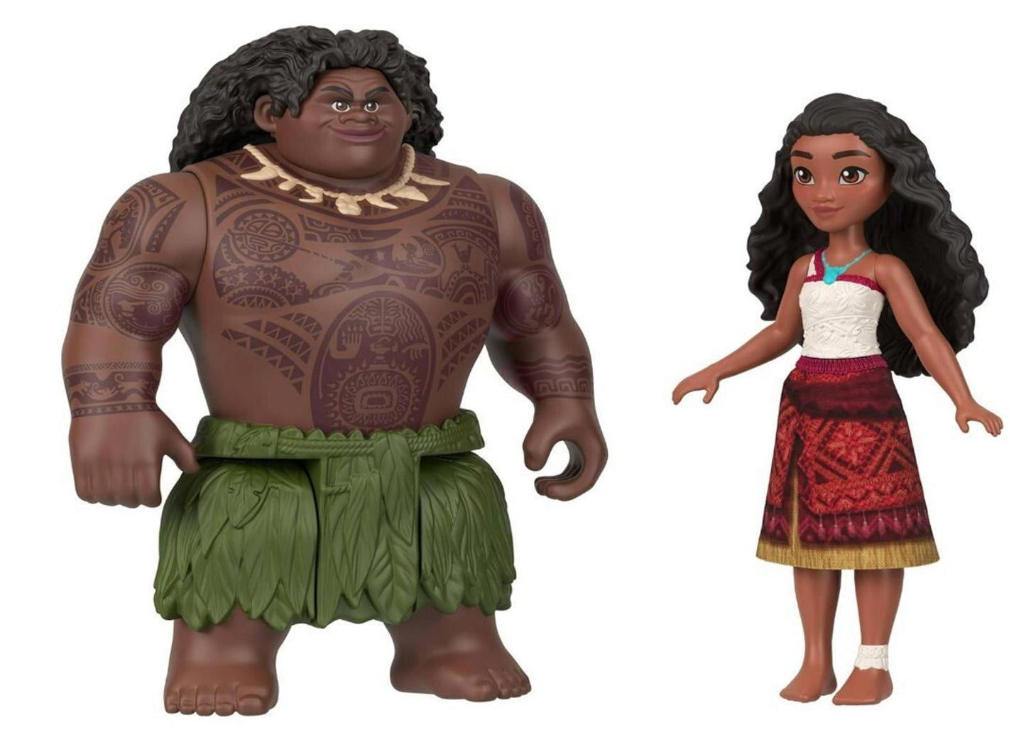 Moana and Maui action figures featuring detailed designs and vibrant colors.