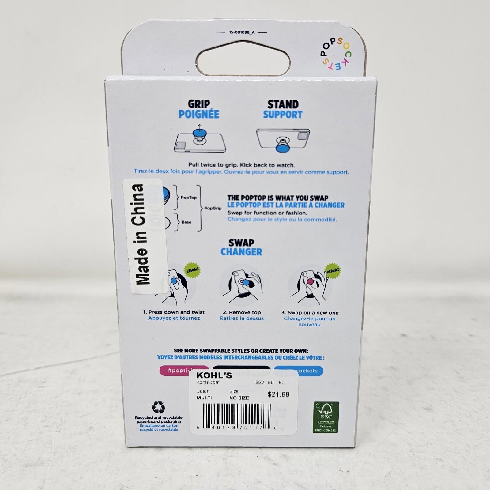 Model 75 portable grip stand with instructions on the back for easy use.
