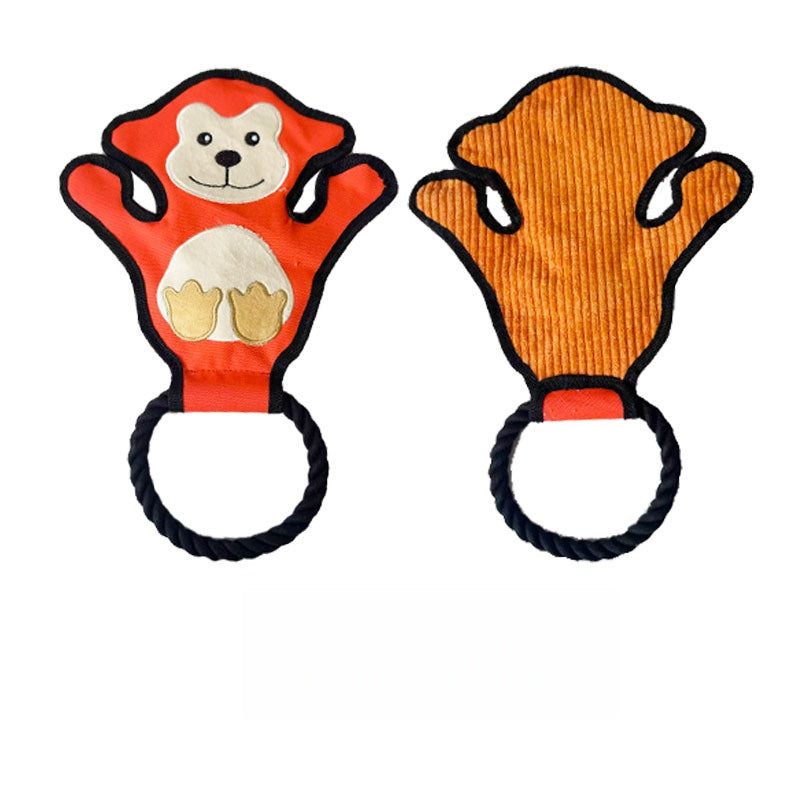 Monkey Tug Toy features a playful monkey design with a rope handle for interactive fun.