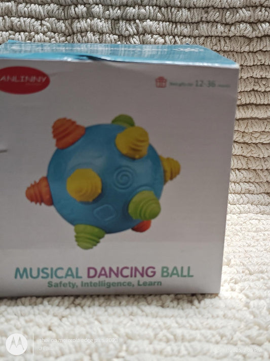 Musical Dancing Ball features colorful spikes for sensory play and learning.