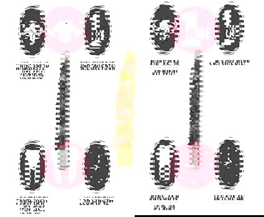 Natural Grass Fed Water Buffalo chew promotes healthy teeth and gums with long-lasting flavor.