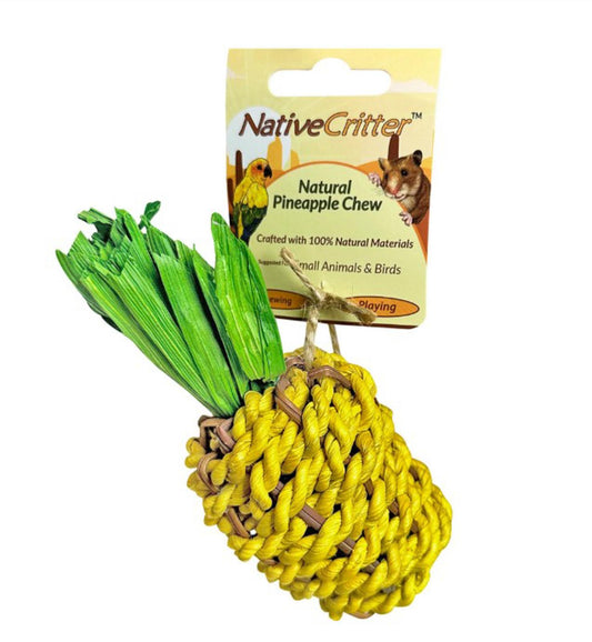 Natural Pineapple Chew for small animals, crafted with natural materials and vibrant yellow color.