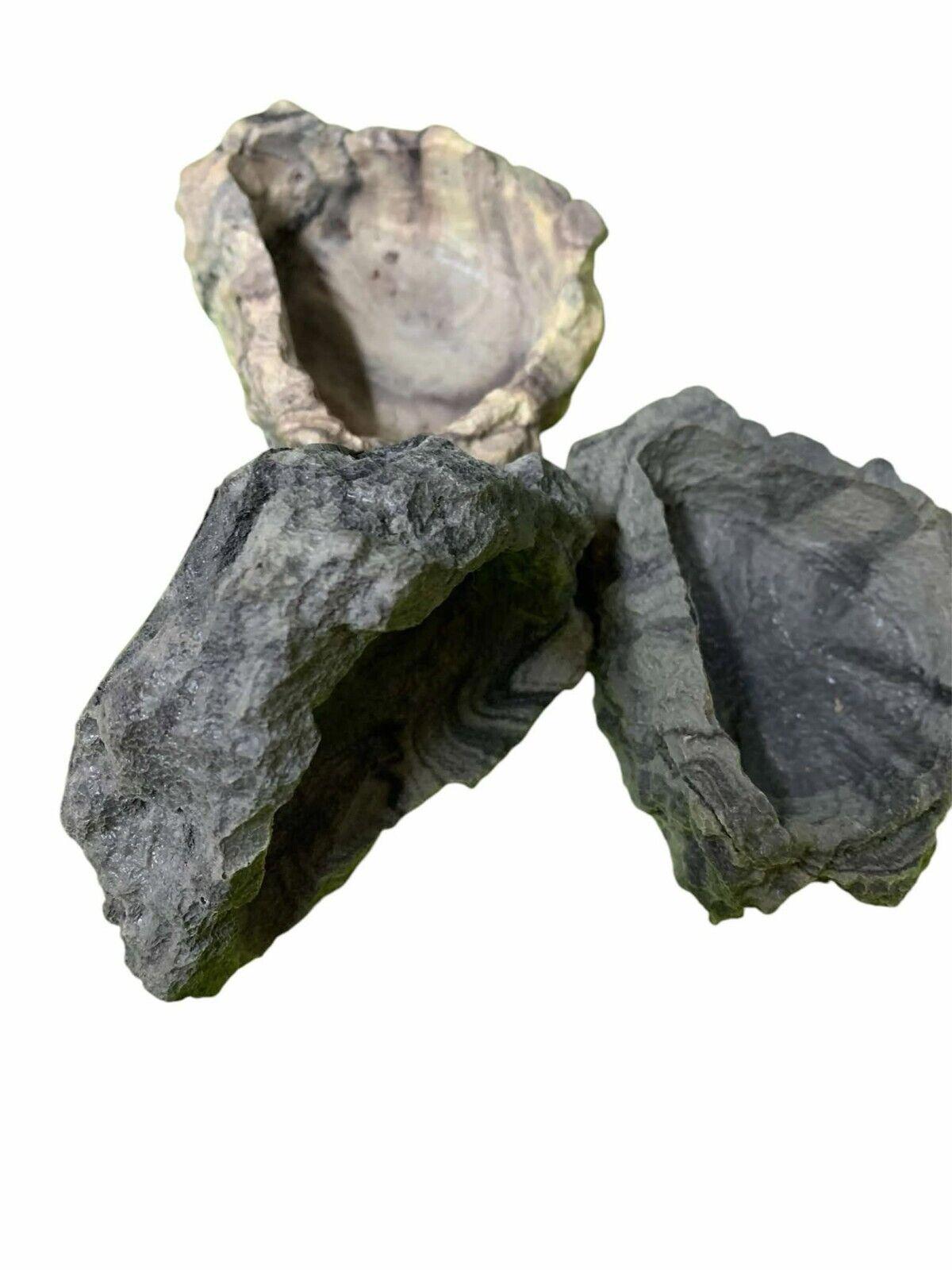 Natural Stone Display featuring unique textures and colors in a set of three pieces.