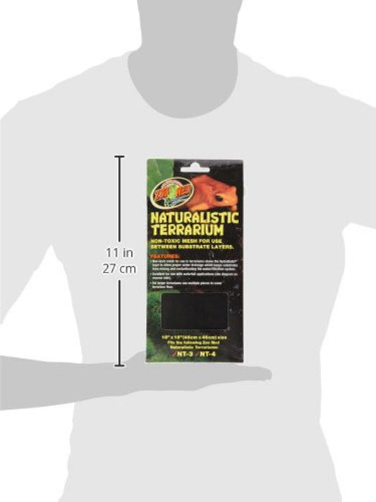 Naturalistic Terrarium for reptiles, featuring a vibrant design and clear labeling.