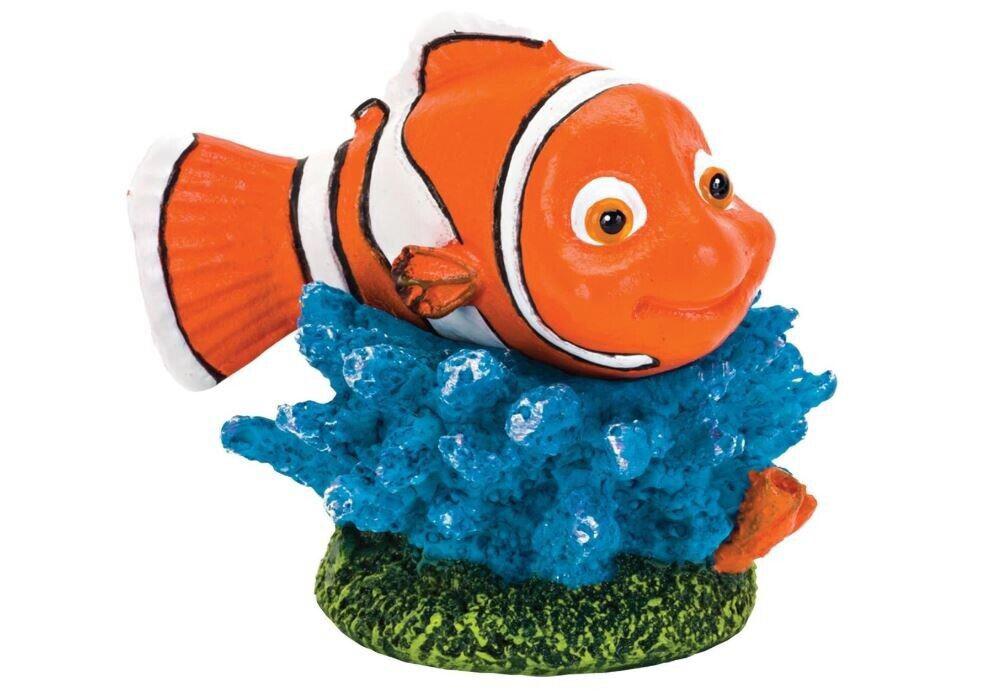 Nemo Fish Figurine with vibrant orange color and blue coral base.