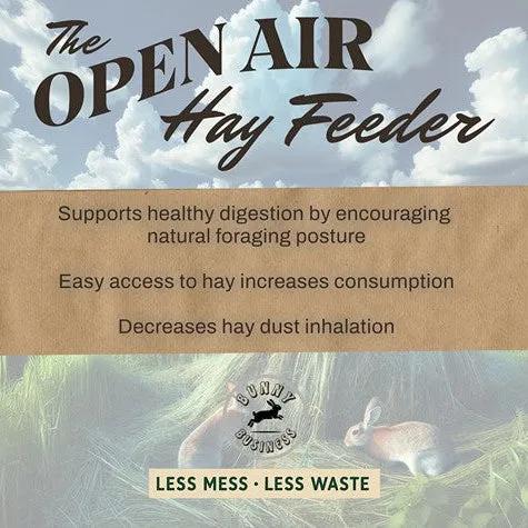 Open Air Hay Feeder supports healthy digestion and encourages natural foraging posture.