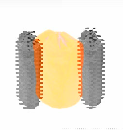 Orange waterproof storage bag with a drawstring closure for outdoor use.