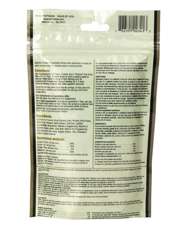 Organic Jerky Dog Treats back packaging with nutritional information and ingredients.