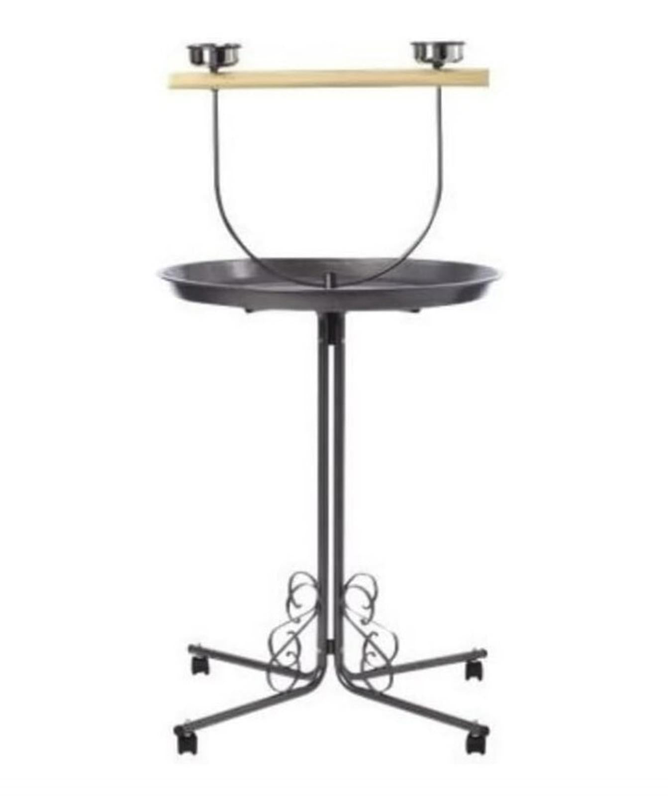 Outdoor Serving Cart with metal frame and wooden top for easy mobility.