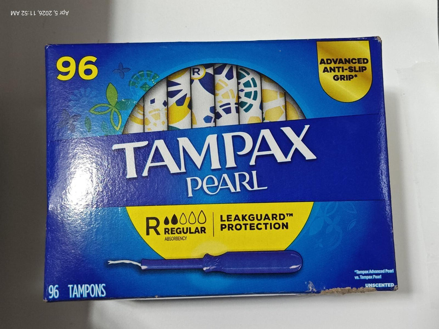 Tampax Pearl 96 Ct.  Regular Tampons