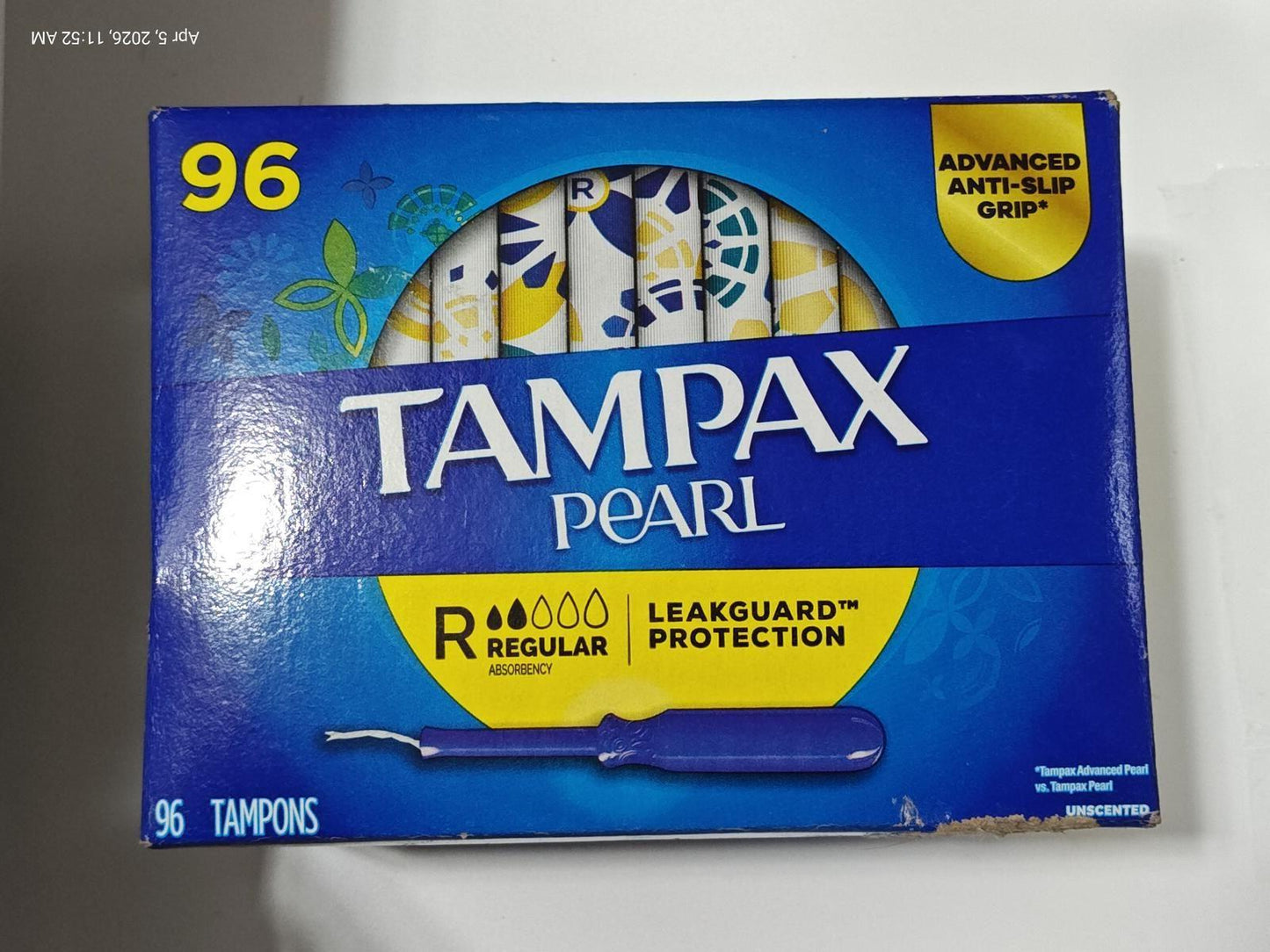 Tampax Pearl 96 Ct.  Regular Tampons