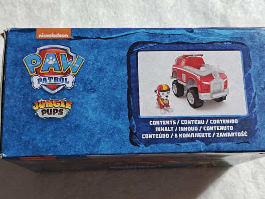 PAW Patrol Jungle Pups vehicle featuring a red truck and character figurine.