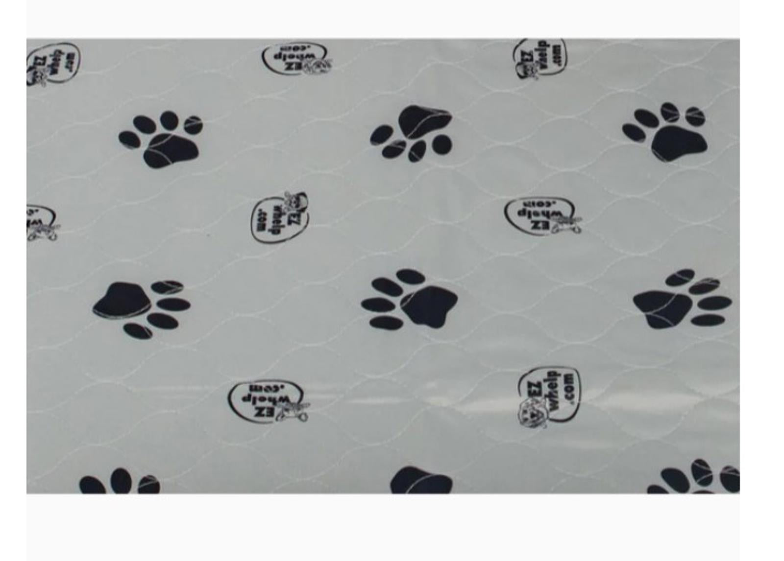 Paw Print Pet Waste Bags featuring black paw prints on a light background.