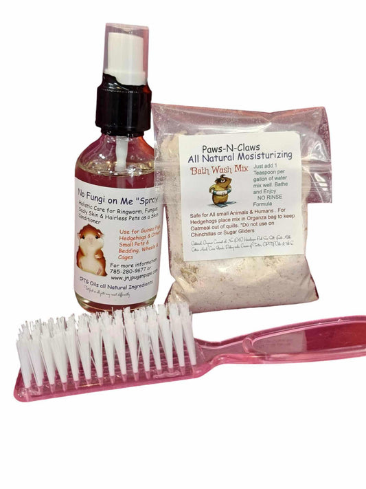 Paws-N-Claws All Natural Moisturizing Baby Wash Mix with spray and toothbrush.