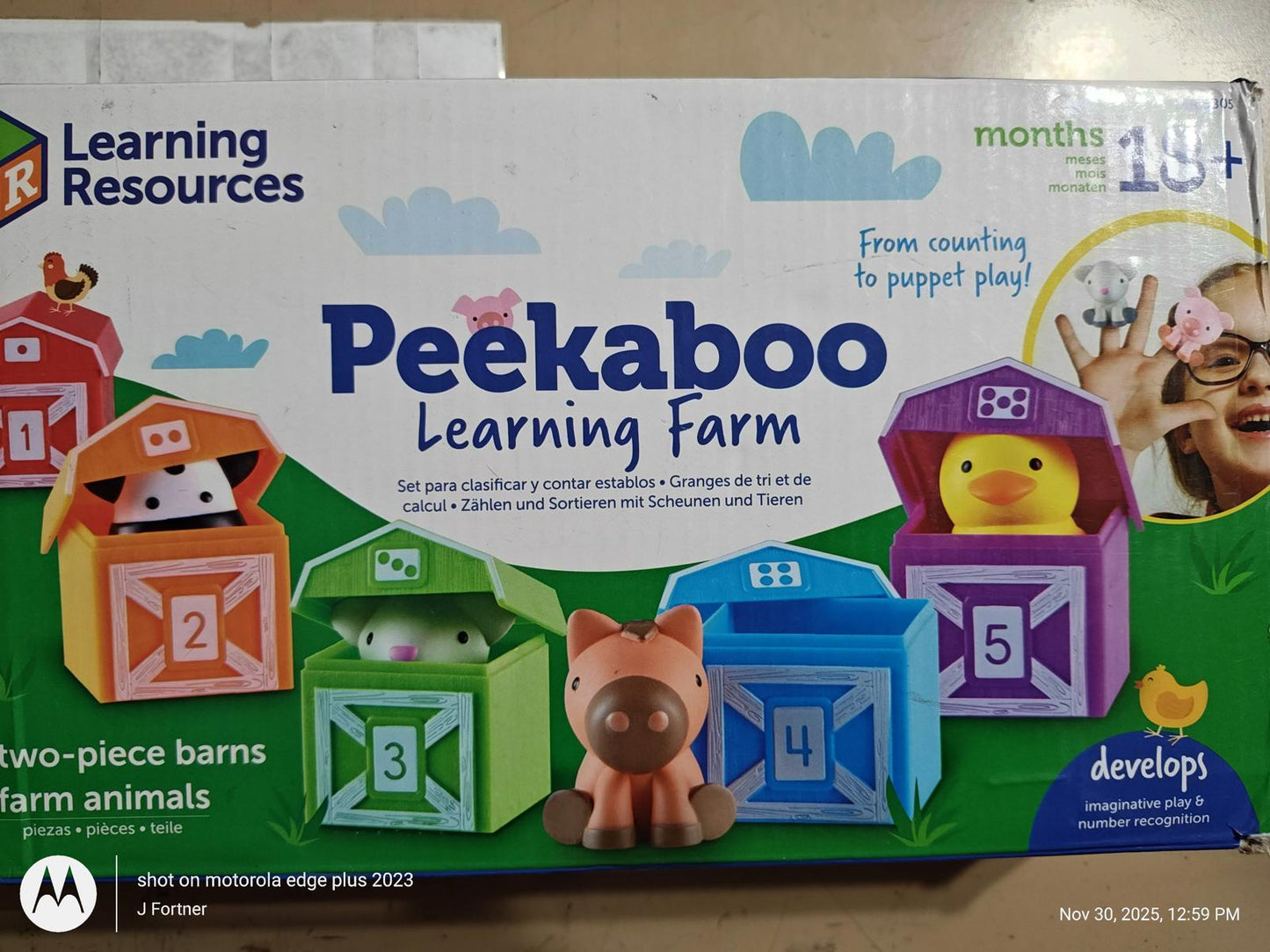 Peekaboo Learning Farm features colorful barn animals and interactive play elements for toddlers.