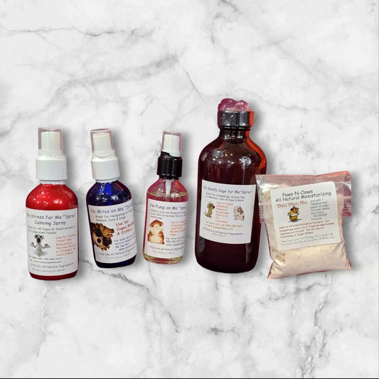 Pet Care Set for Dogs and Cats includes sprays and powders for grooming and care.