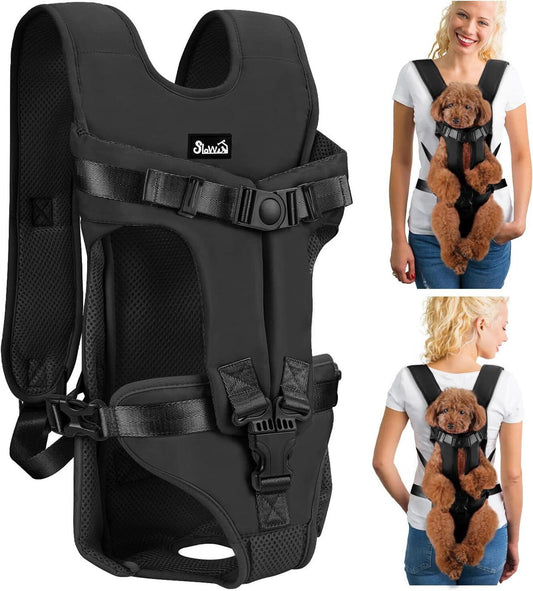 Pet Carrier Harness for small dogs, featuring adjustable straps and breathable mesh design.