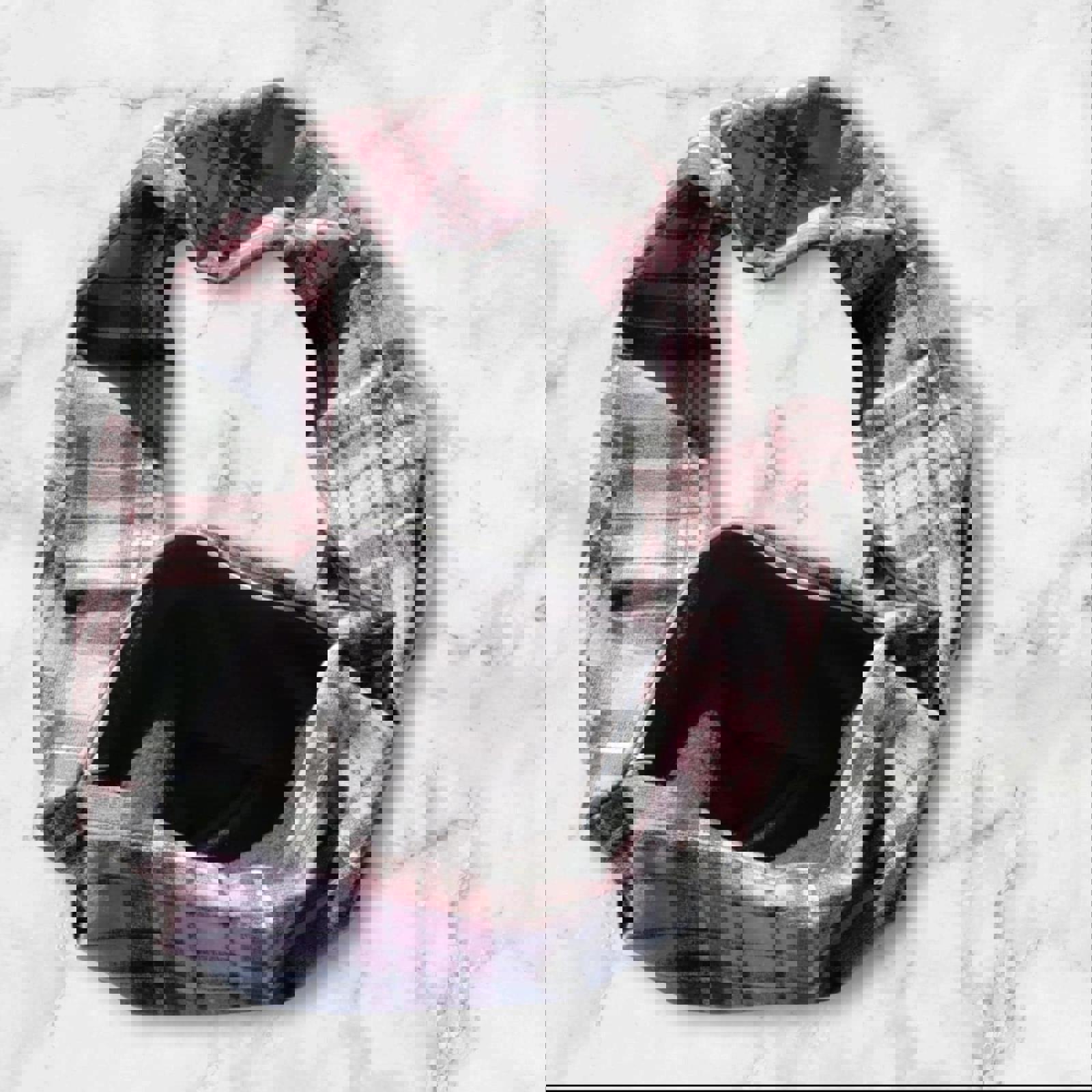 Plaid Infinity Scarf in pink and gray with a soft interior lining.