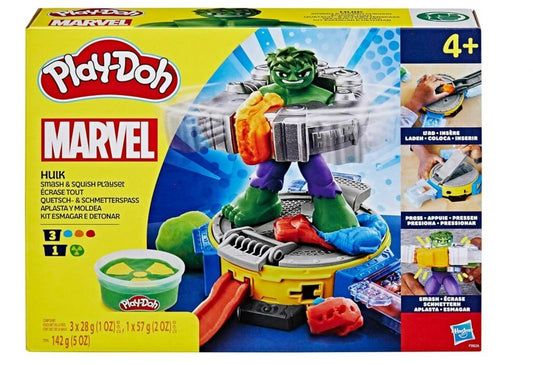 Play-Doh Marvel Hulk playset featuring colorful dough and action figures for creative fun.