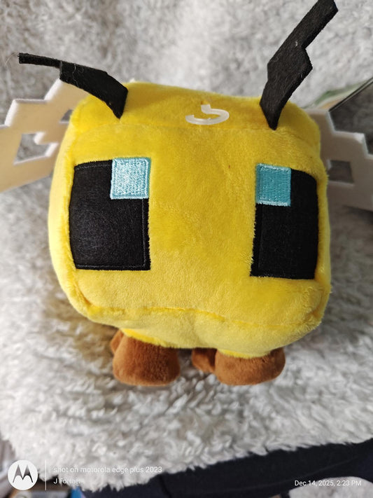 Plush Bumblebee Toy featuring yellow body and black antennae, perfect for kids.