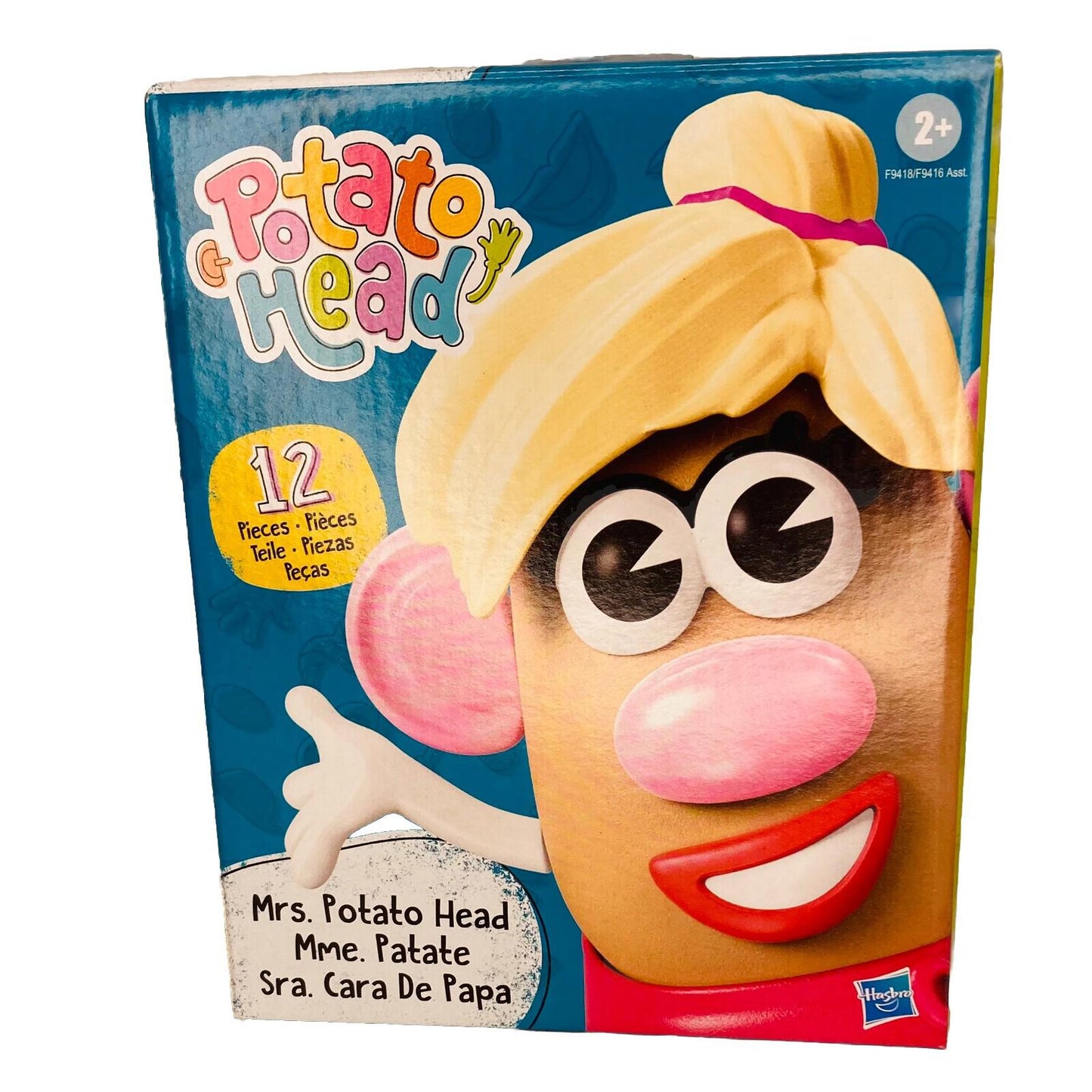 Potato Head toy set featuring Mrs. Potato Head with 12 interchangeable facial features.