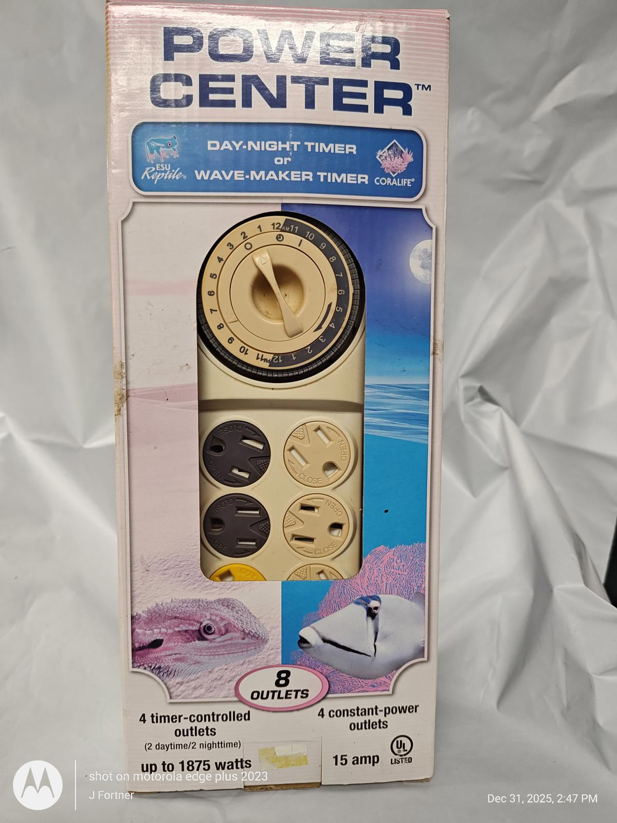 Power Center day-night timer with 8 outlets and timer-controlled features for convenience.