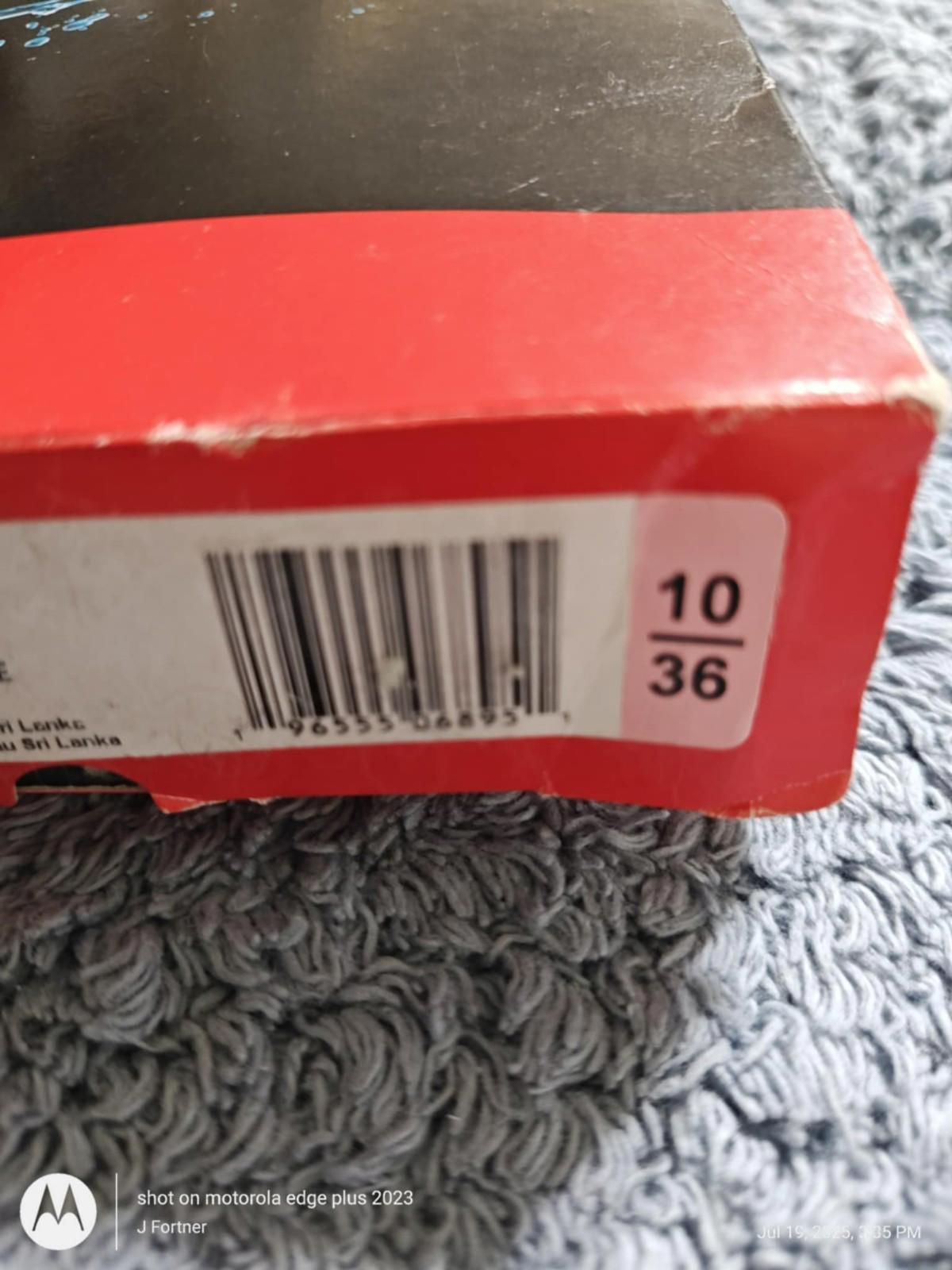 Product barcode label showing numbers 10 and 36 for inventory tracking.