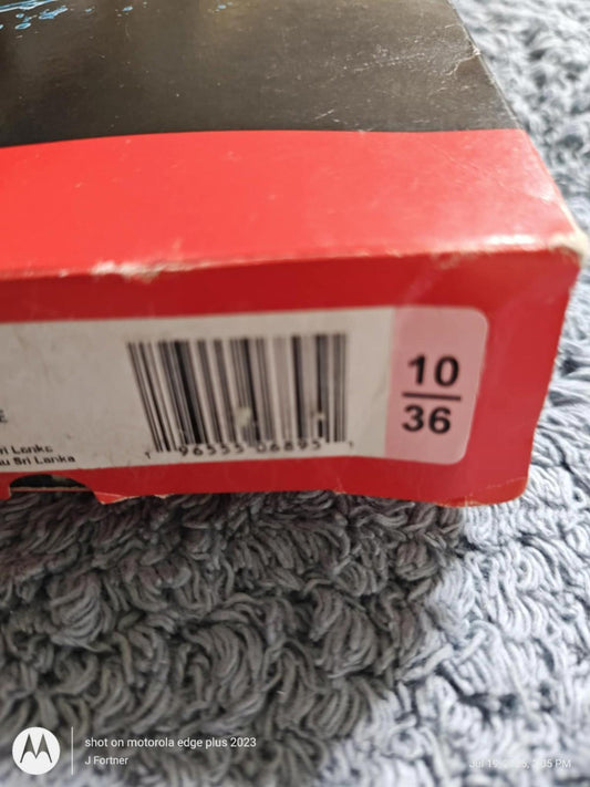 Product barcode label showing numbers 10 and 36 for inventory tracking.
