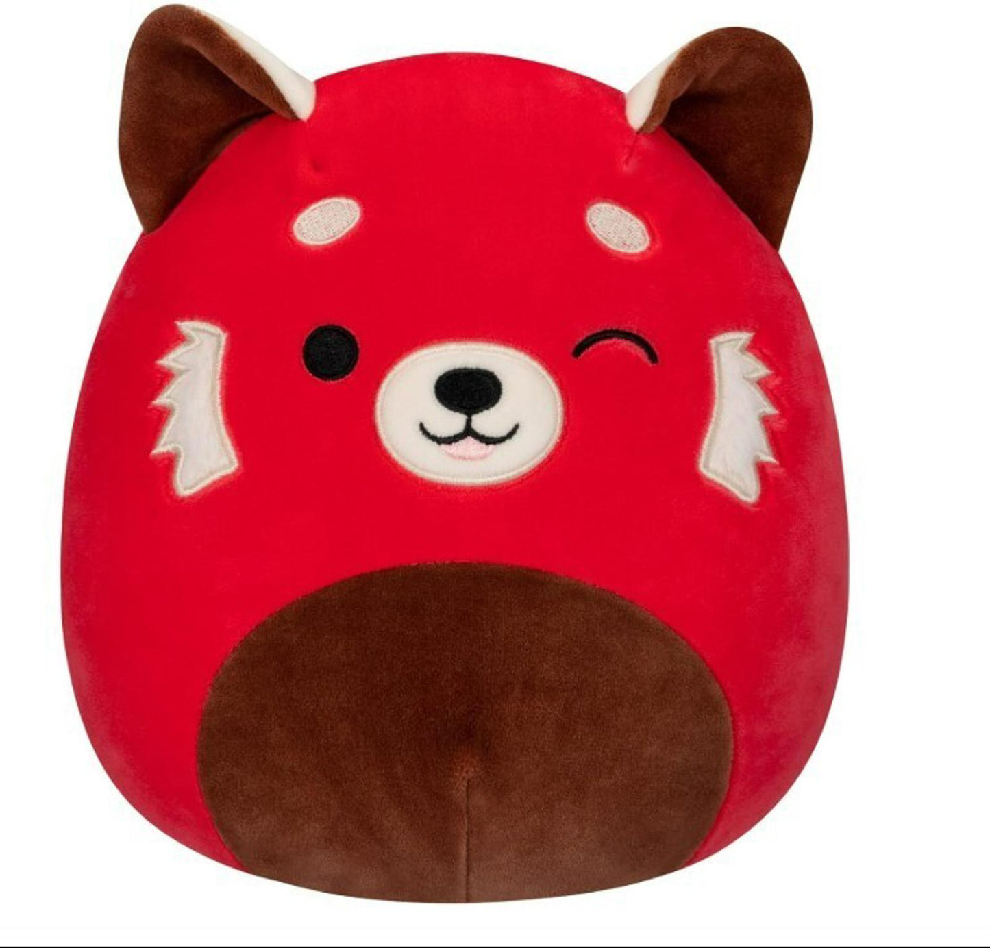 Red Bear Plush Toy with a cute wink and soft texture.