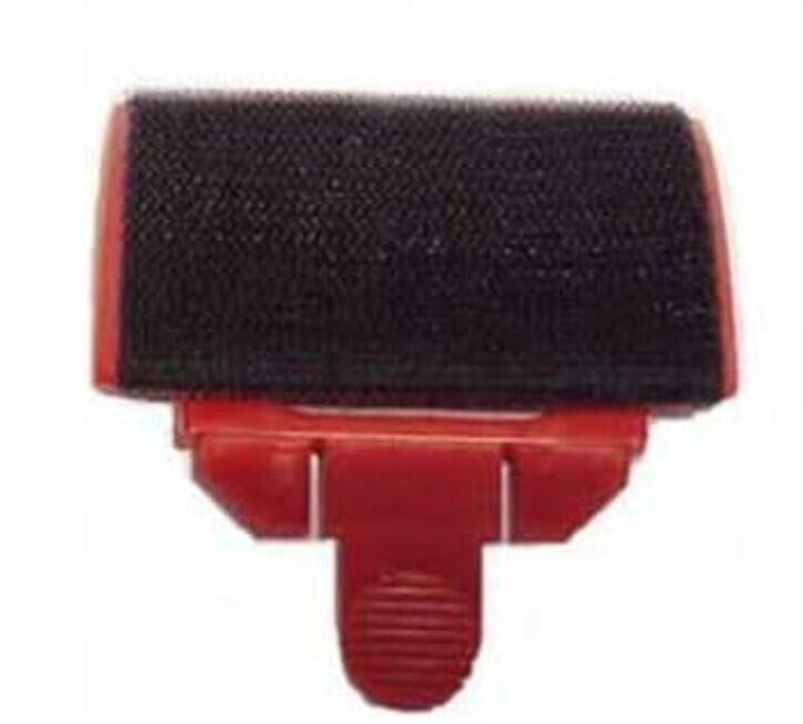 Red foot file replacement roller with black surface for smooth skin.