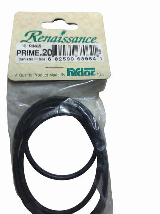 Renaissance Prime 20 O-Rings in packaging, designed for canister filters.