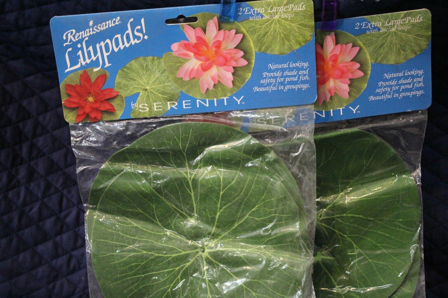 Resinous Lilypads for serene pond decoration, featuring vibrant green leaves and realistic design.