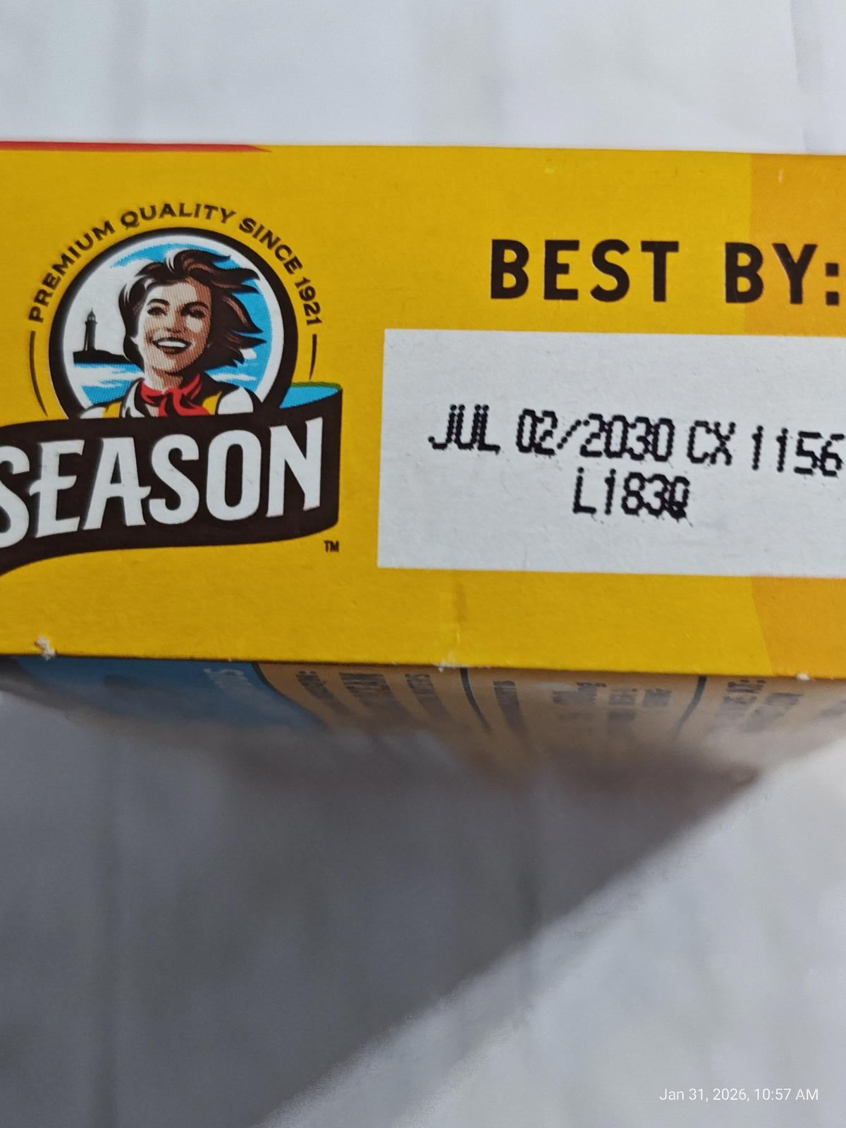 Season premium quality packaging with best by date July 02, 2030.