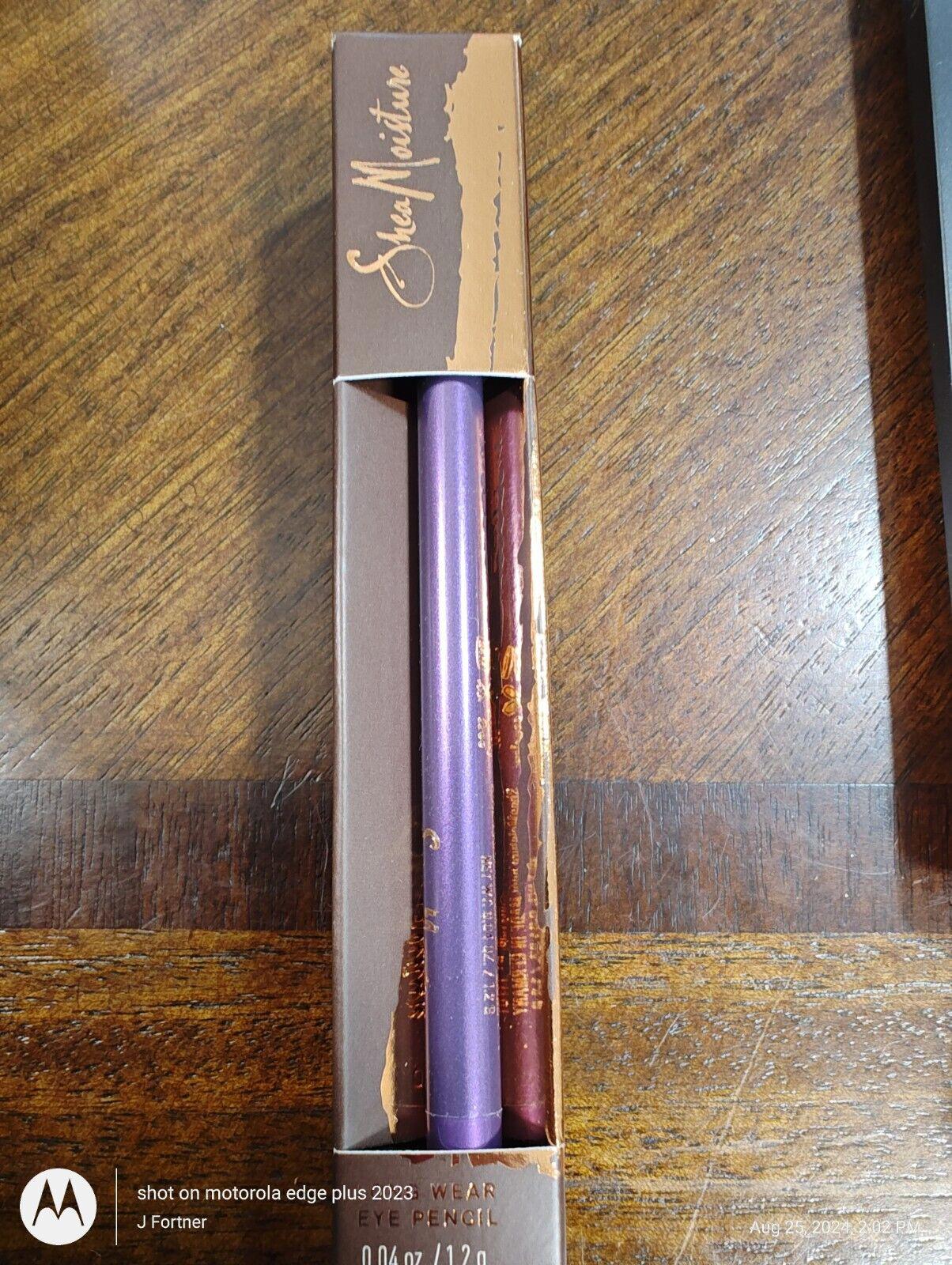 SheaMoisture lip liner set featuring a purple and a burgundy pencil in a stylish box.