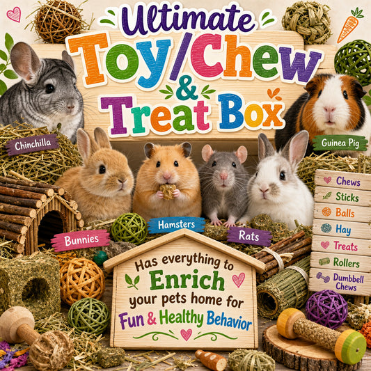 "Ultimate" Toy, Chew and Treat Box - Chinchillas, Guinea Pigs, Rabbits, Rats