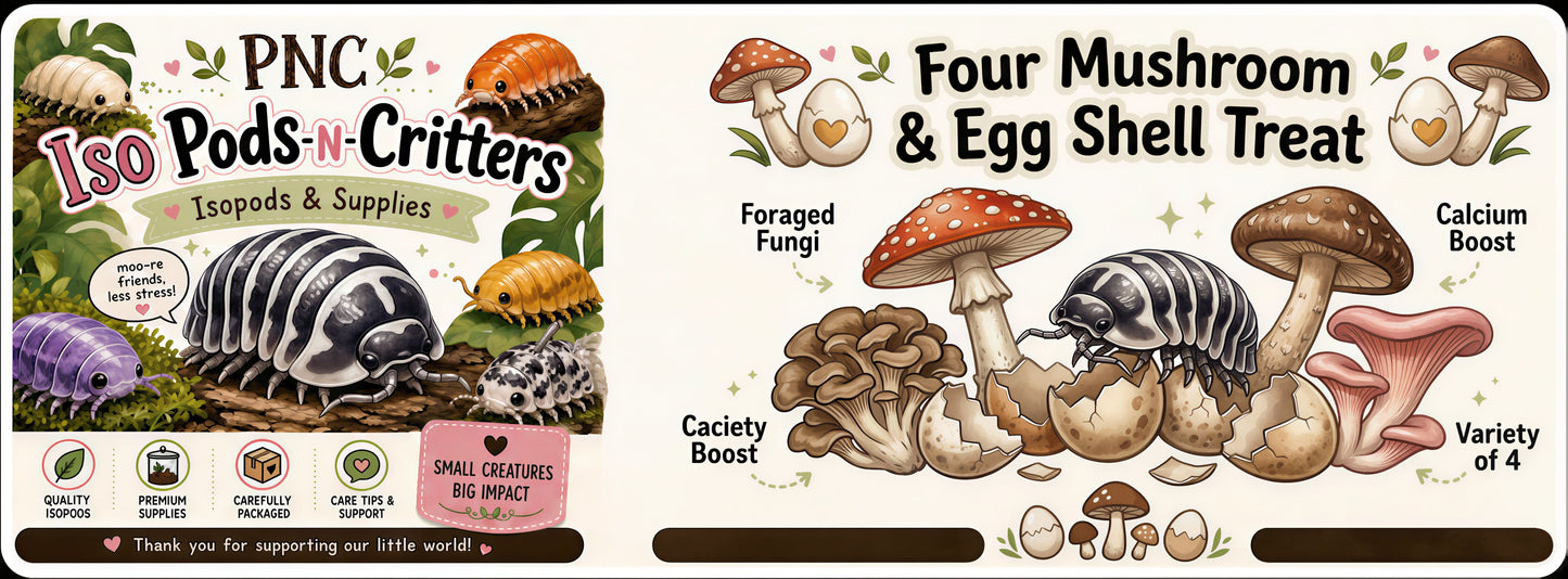 Isopod & Invertebrate Treat 4 Mushroom/Egg Shell Treat