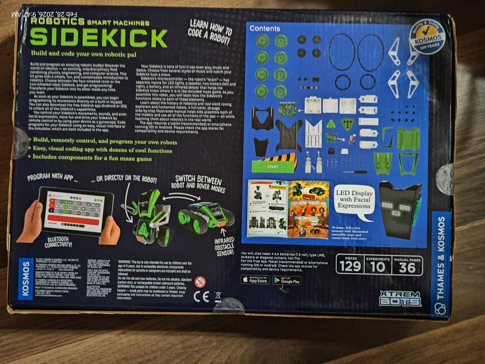 Sidekick 129-piece science kit featuring colorful components and educational materials.