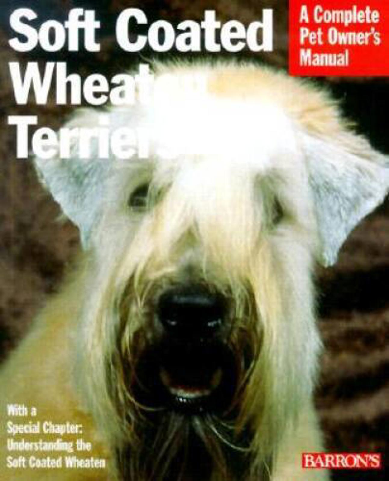 Soft Coated Wheaten Terrier with a fluffy coat and expressive eyes, featured in a pet owner's manual.