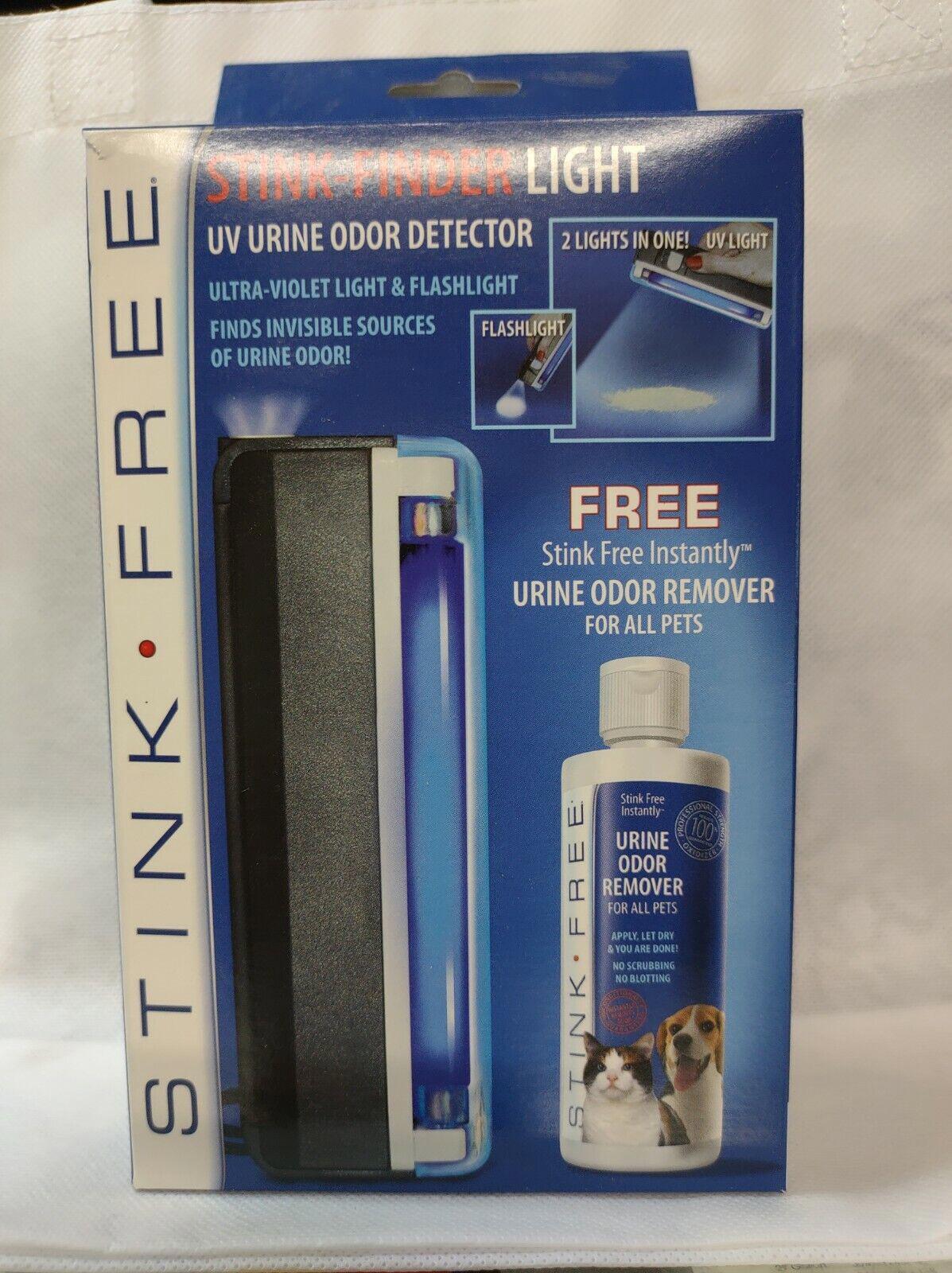 Stink Free UV urine odor detector with flashlight and bonus urine odor remover for pets.