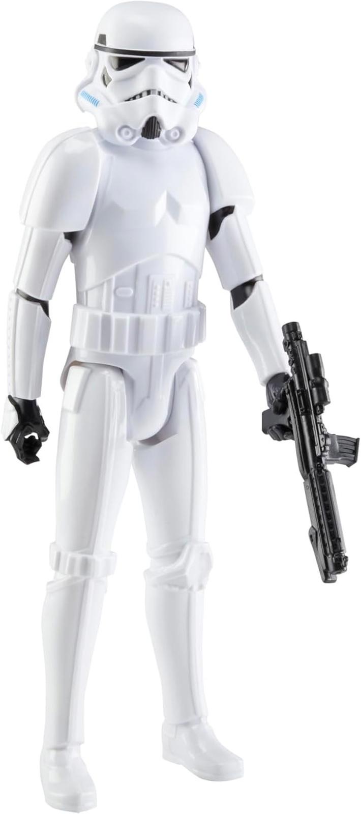 Stormtrooper action figure in white armor holding a blaster rifle.
