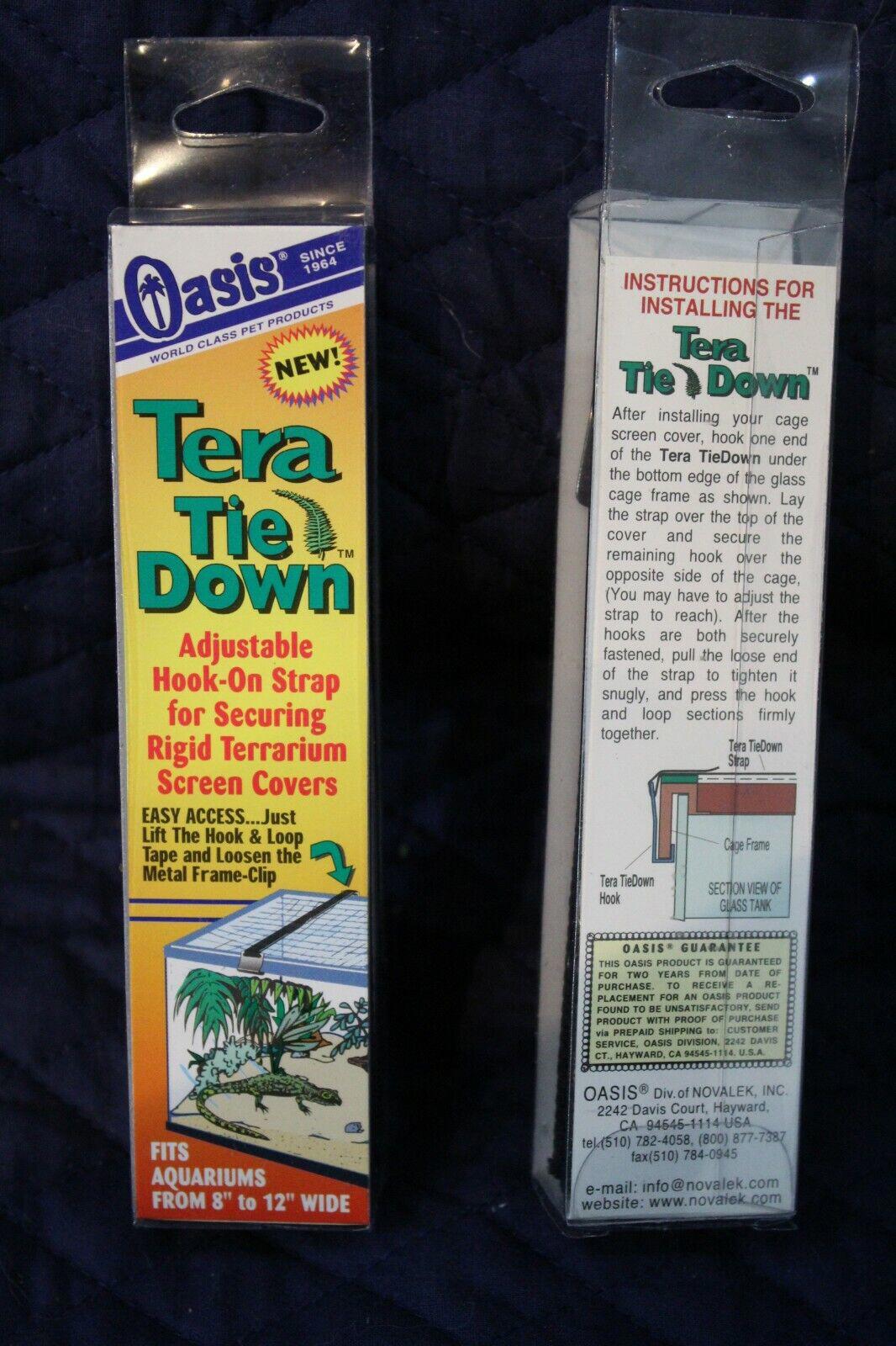 Tera Tie Down adjustable hook-on strap for securing rigid terrarium screen covers, fits 5 to 12 inches wide.