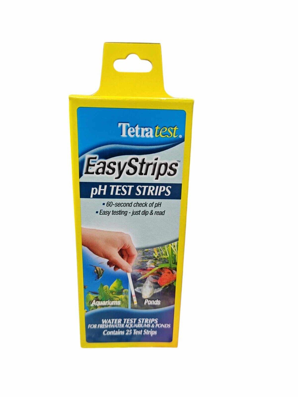 Tetra test EasyStrips pH test strips for quick water testing, featuring a colorful packaging design.