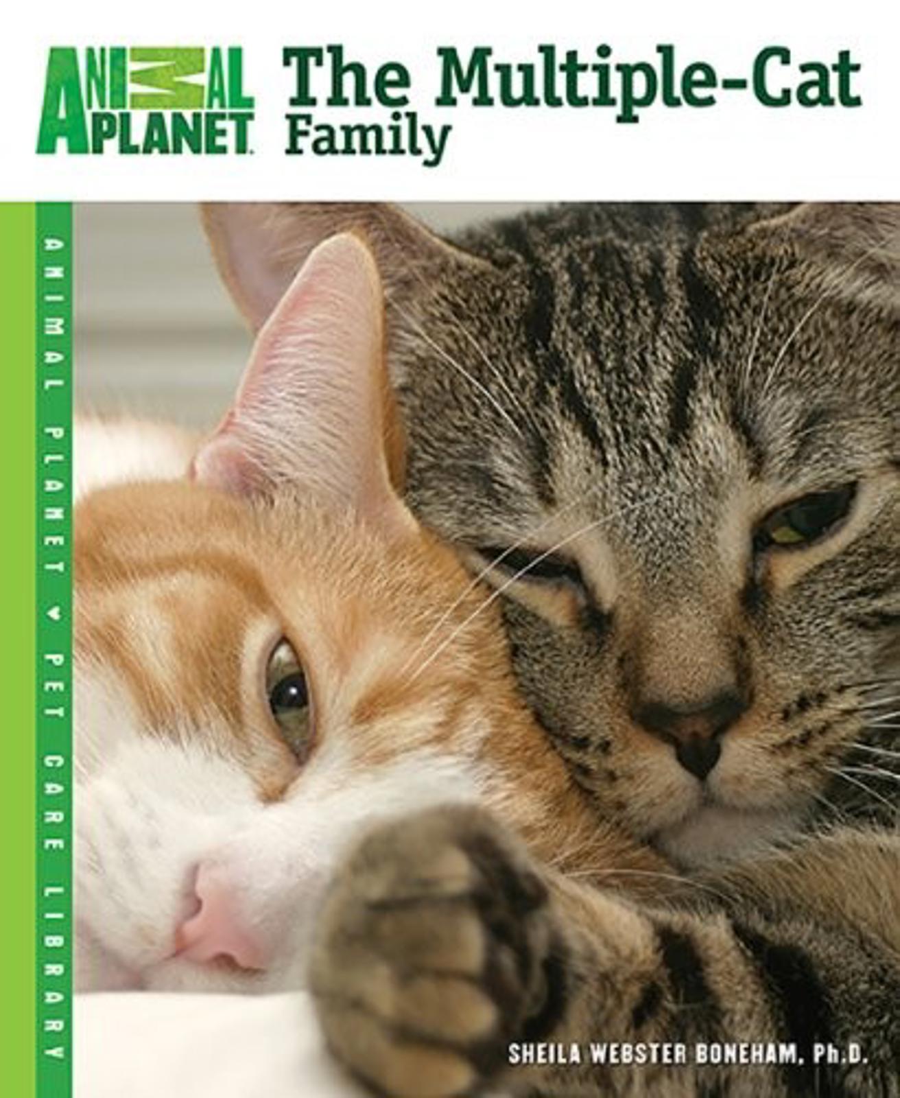 The Multiple-Cat Family book cover featuring a close-up of two cats cuddling together.