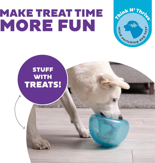 Think N' Thrive treat dispensing toy for dogs, designed to make treat time more fun and engaging.
