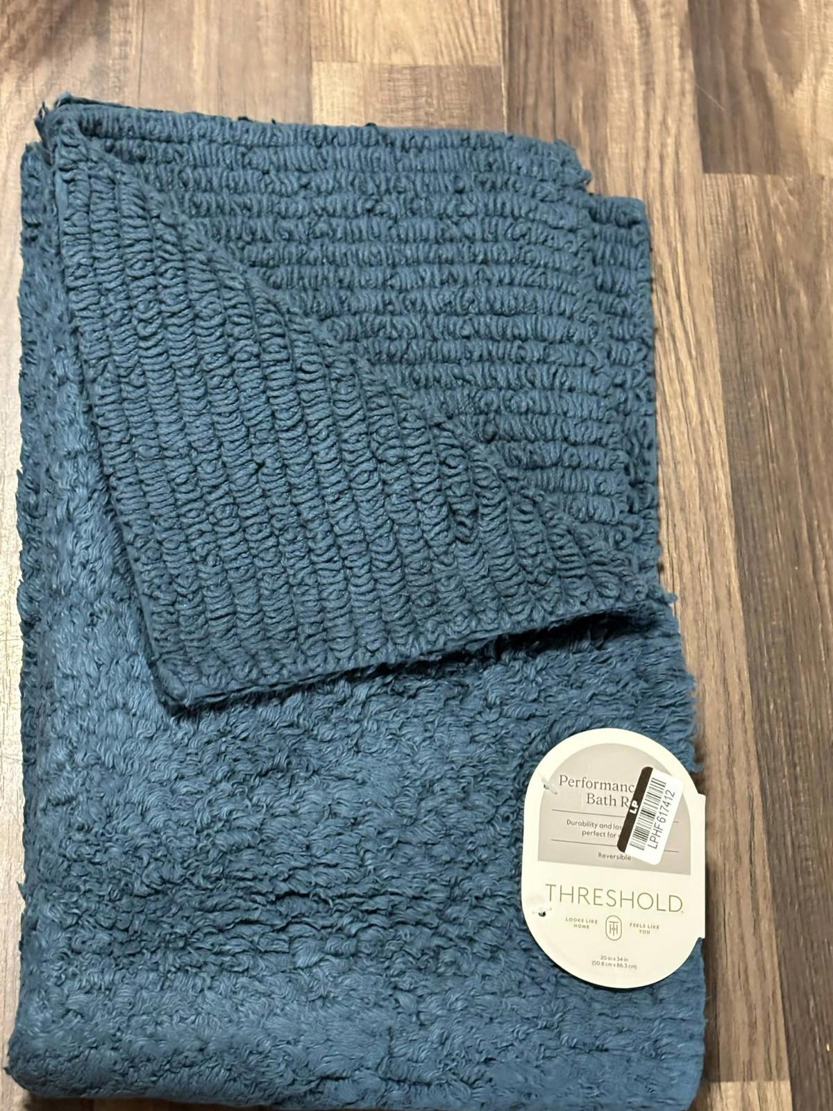 Threshold plush blanket in a soft blue color, featuring a textured design.