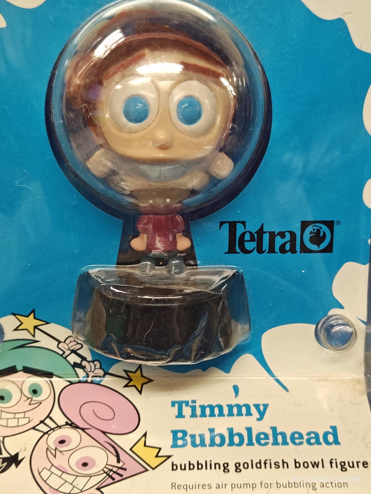 Timmy Bubblehead figure with blue eyes and a goldfish bowl design, perfect for bubbling action.
