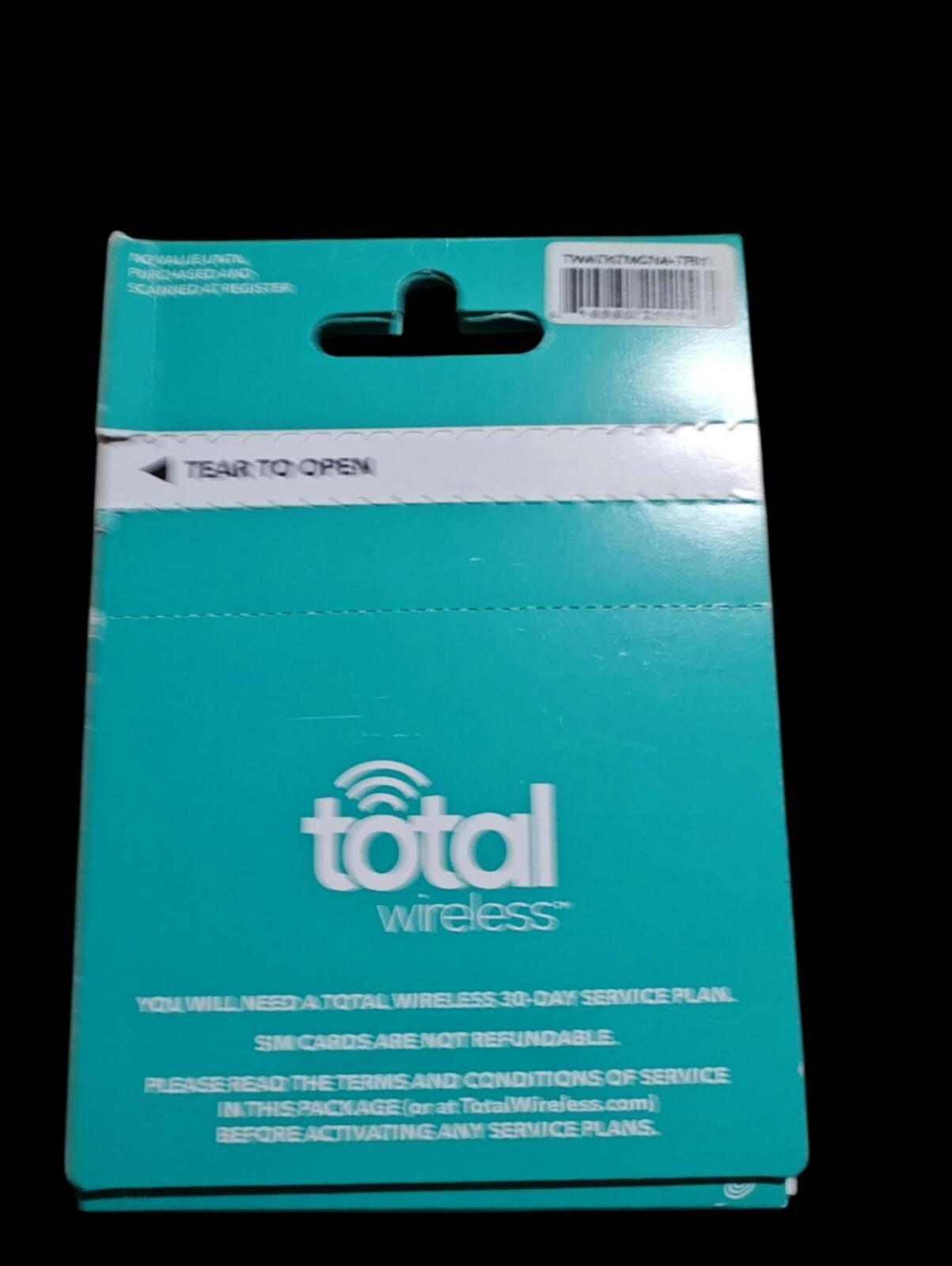 Total Wireless SIM card activation kit with clear instructions and teal packaging.