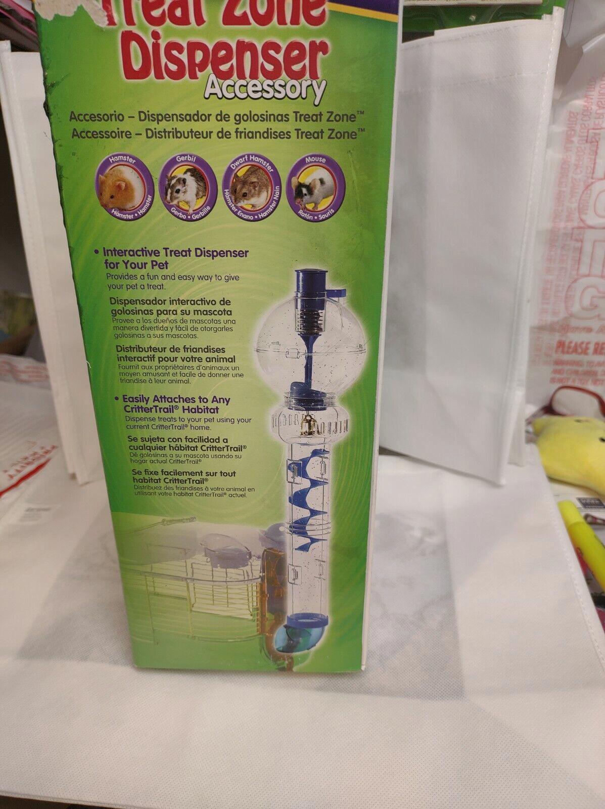 Treat Zone Dispenser accessory for pets, featuring a clear design and interactive treat dispensing mechanism.